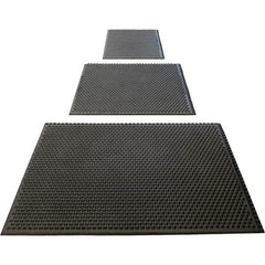 Barefoot - 3' Long x 3' Wide, Dry/Wet Environment, Anti-Fatigue Matting - Black, Nitrile Rubber with Nitrile Rubber Base - Eagle Tool & Supply
