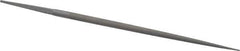 Grobet - 6" Standard Precision Swiss Pattern Round File - Double Cut, 1/4" Width Diam, With Tang - Eagle Tool & Supply