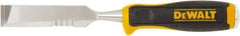 DeWALT - 11" OAL x 1" Blade Width Wood Chisel - 1" Tip, 1" Stock, High-Impact Polypropylene & Rubber Handle - Eagle Tool & Supply