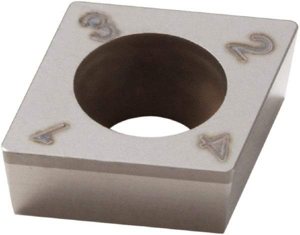Seco - CCGW32.51 Grade CBN200 PCBN Turning Insert - Uncoated, 80° Diamond, 3/8" Inscr Circle, 5/32" Thick, 1/64" Corner Radius - Eagle Tool & Supply