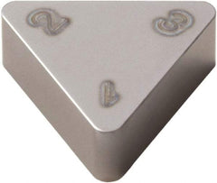 Seco - TNGX222 WZ Grade CBN010 PCBN Turning Insert - Uncoated, 60° Triangle, 1/4" Inscr Circle, 1/8" Thick, 1/32" Corner Radius - Eagle Tool & Supply