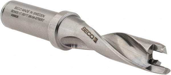 Seco - 17 to 17.99mm Diam, 3xD, 54mm Max Depth, 3/4" Shank Diam, 2.583" Flute, 5.22" OAL, Replaceable Tip Drill - SD403 Toolholder, Series Crownloc Plus - Eagle Tool & Supply