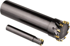 Seco - 12mm Cut Diam, 5mm Max Depth of Cut, 12mm Shank Diam, 80mm OAL, Indexable Square Shoulder End Mill - XO.. 0602 Inserts, Cylindrical Shank, 90° Lead Angle, Through Coolant, Series Nano Turbo - Eagle Tool & Supply