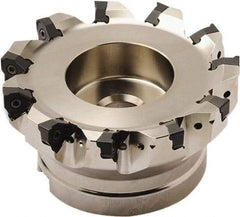 Seco - 7 Inserts, 63mm Cut Diam, 22mm Arbor Diam, 7.5mm Max Depth of Cut, Indexable Square-Shoulder Face Mill - 90° Lead Angle, 40mm High, XNEX 0806 Insert Compatibility - Eagle Tool & Supply