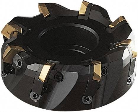 Seco - 78mm Cut Diam, 22mm Arbor Hole, 12mm Max Depth of Cut, 60° Indexable Chamfer & Angle Face Mill - 4 Inserts, SPE.. 1906 Insert, Right Hand Cut, 4 Flutes, Series R220.60 - Eagle Tool & Supply