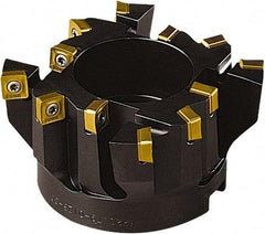 Seco - 100mm Cut Diam, 32mm Arbor Hole, 20mm Max Depth of Cut, 85° Indexable Chamfer & Angle Face Mill - 8 Inserts, SC.. 1206 Insert, Right Hand Cut, 8 Flutes, Series R220.79 - Eagle Tool & Supply