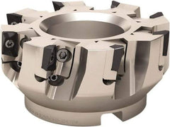 Seco - 8 Inserts, 125mm Cut Diam, 40mm Arbor Diam, 11mm Max Depth of Cut, Indexable Square-Shoulder Face Mill - 90° Lead Angle, 63mm High, XO.. 1204 Insert Compatibility - Eagle Tool & Supply