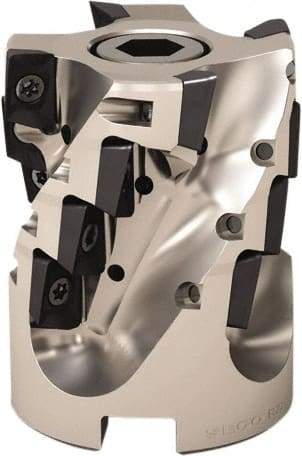 Seco - 4 Inserts, 40mm Cut Diam, 34mm Max Depth of Cut, Indexable Square-Shoulder Face Mill - Through Coolant - Eagle Tool & Supply