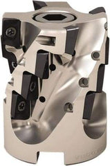 Seco - 4 Inserts, 40mm Cut Diam, 34mm Max Depth of Cut, Indexable Square-Shoulder Face Mill - Through Coolant - Eagle Tool & Supply