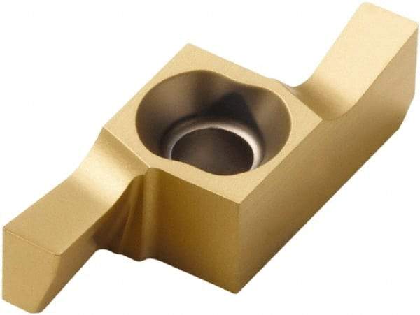Seco - 122512EAR FD Grade CP500, 2.5mm Cutting Width Carbide Grooving Insert - 5mm Max Depth of Cut, Right Hand, 0.2mm Corner Radius, TiAlN/TiN Finish - Eagle Tool & Supply