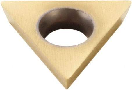 Seco - TDAB1.21.50 Grade CP500 Carbide Turning Insert - TiAlN/TiN Finish, 60° Triangle, 5/32" Inscr Circle, 3/64" Thick, 0.1mm Corner Radius - Eagle Tool & Supply