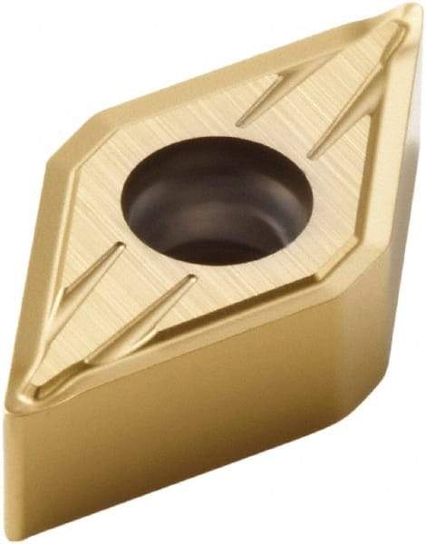 Seco - DNMU331 FF2 Grade CP500 Carbide Turning Insert - TiAlN/TiN Finish, 55° Diamond, 3/8" Inscr Circle, 3/16" Thick, 1/64" Corner Radius - Eagle Tool & Supply