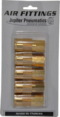 Value Collection - 5 Piece 3/8" Body 3/8 NPT 145 psi Brass Industrial Pneumatic Coupling Plug Set - Eagle Tool & Supply