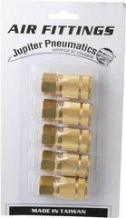 Value Collection - 5 Piece 1/4" Body 1/4 NPT 145 psi Brass Tru-Flate Automotive Pneumatic Coupling Plug Set - Eagle Tool & Supply