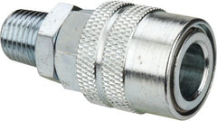 Value Collection - 5 Piece 1/4" Body 1/4 NPT 215 psi Zinc Industrial Pneumatic Coupling Plug Set - Eagle Tool & Supply
