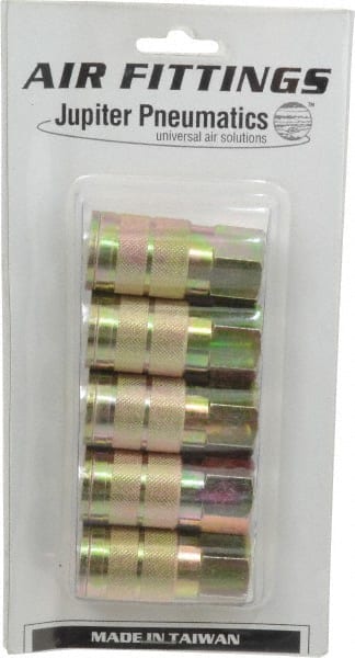 Value Collection - 5 Piece 3/8" Body 3/8 NPT 215 psi Zinc Industrial Pneumatic Coupling Plug Set - Eagle Tool & Supply