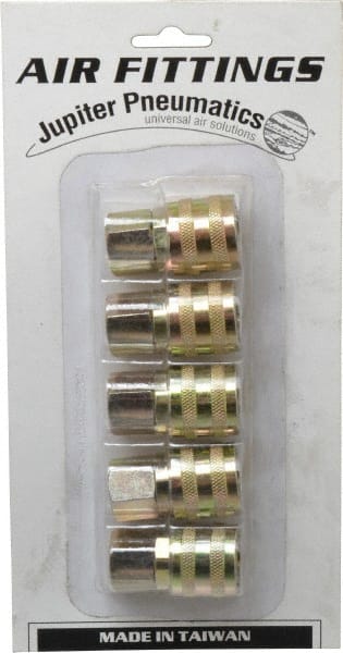 Value Collection - 5 Piece 1/4" Body 1/4 NPT 215 psi Zinc ARO Pneumatic Coupling Plug Set - Eagle Tool & Supply