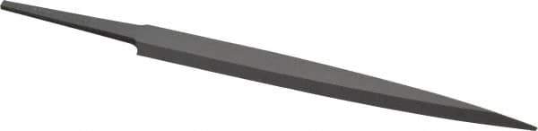 Grobet - 4" Standard Precision Swiss Pattern Barrette File - Double Cut, 1/2" Width Diam x 1/8" Thick, With Tang - Eagle Tool & Supply