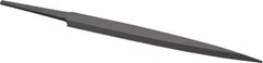 Grobet - 4" Standard Precision Swiss Pattern Barrette File - Double Cut, 1/2" Width Diam x 1/8" Thick, With Tang - Eagle Tool & Supply