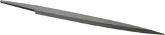 Grobet - 6" Standard Precision Swiss Pattern Barrette File - Double Cut, 23/32" Width Diam x 5/32" Thick, With Tang - Eagle Tool & Supply