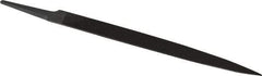 Grobet - 8" Standard Precision Swiss Pattern Barrette File - Double Cut, 7/8" Width Diam x 13/64" Thick, With Tang - Eagle Tool & Supply