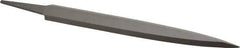 Grobet - 8" Standard Precision Swiss Pattern Barrette File - Double Cut, 7/8" Width Diam x 13/64" Thick, With Tang - Eagle Tool & Supply