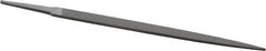 Grobet - 8" Standard Precision Swiss Pattern Crochet File - Double Cut, 15/32" Width Diam x 11/64" Thick, With Tang - Eagle Tool & Supply