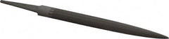 Grobet - 6" Standard Precision Swiss Pattern Crossing File - Double Cut, 19/32" Width Diam x 3/16" Thick, With Tang - Eagle Tool & Supply