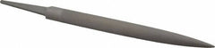 Grobet - 6" Standard Precision Swiss Pattern Crossing File - Double Cut, 19/32" Width Diam x 3/16" Thick, With Tang - Eagle Tool & Supply