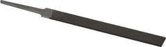 Grobet - 4" Standard Precision Swiss Pattern Equalling File - Double Cut, 13/32" Width Diam x 5/64" Thick, With Tang - Eagle Tool & Supply