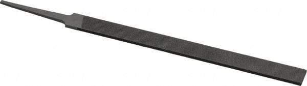 Grobet - 6" Standard Precision Swiss Pattern Equalling File - Double Cut, 1/2" Width Diam x 7/64" Thick, With Tang - Eagle Tool & Supply