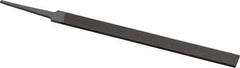 Grobet - 6" Standard Precision Swiss Pattern Equalling File - Double Cut, 1/2" Width Diam x 7/64" Thick, With Tang - Eagle Tool & Supply