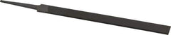 Grobet - 6" Standard Precision Swiss Pattern Equalling File - Double Cut, 1/2" Width Diam x 7/64" Thick, With Tang - Eagle Tool & Supply