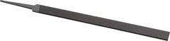 Grobet - 8" Standard Precision Swiss Pattern Equalling File - Double Cut, 21/32" Width Diam x 1/8" Thick, With Tang - Eagle Tool & Supply