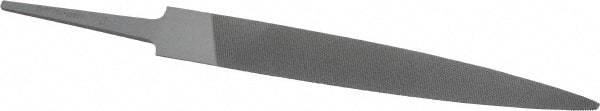Grobet - 4" Standard Precision Swiss Pattern Half Round File - Double Cut, 15/32" Width Diam x 9/64" Thick, With Tang - Eagle Tool & Supply