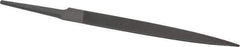 Grobet - 4" Standard Precision Swiss Pattern Half Round File - Double Cut, 15/32" Width Diam x 9/64" Thick, With Tang - Eagle Tool & Supply
