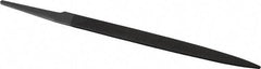 Grobet - 6" Standard Precision Swiss Pattern Half Round File - Double Cut, 19/32" Width Diam x 3/16" Thick, With Tang - Eagle Tool & Supply