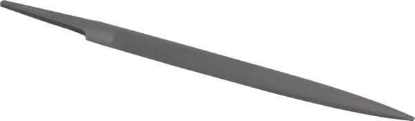 Grobet - 6" Standard Precision Swiss Pattern Half Round File - Double Cut, 19/32" Width Diam x 3/16" Thick, With Tang - Eagle Tool & Supply
