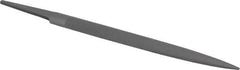 Grobet - 6" Standard Precision Swiss Pattern Half Round File - Double Cut, 19/32" Width Diam x 3/16" Thick, With Tang - Eagle Tool & Supply