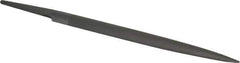 Grobet - 6" Standard Precision Swiss Pattern Half Round File - Double Cut, 19/32" Width Diam x 3/16" Thick, With Tang - Eagle Tool & Supply