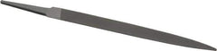 Grobet - 6" Standard Precision Swiss Pattern Half Round File - Double Cut, 19/32" Width Diam x 3/16" Thick, With Tang - Eagle Tool & Supply