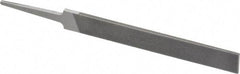 Grobet - 4" Standard Precision Swiss Pattern Hand File - Double Cut, 17/32" Width Diam x 1/8" Thick, With Tang - Eagle Tool & Supply