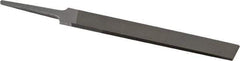 Grobet - 4" Standard Precision Swiss Pattern Hand File - Double Cut, 17/32" Width Diam x 1/8" Thick, With Tang - Eagle Tool & Supply