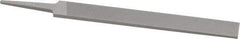 Grobet - 6" Standard Precision Swiss Pattern Hand File - Double Cut, 3/4" Width Diam x 5/32" Thick, With Tang - Eagle Tool & Supply