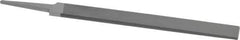 Grobet - 6" Standard Precision Swiss Pattern Hand File - Double Cut, 3/4" Width Diam x 5/32" Thick, With Tang - Eagle Tool & Supply