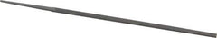 Grobet - 6" Standard Precision Swiss Pattern Narrow Pillar File - Double Cut, 13/64" Width Diam x 1/8" Thick, With Tang - Eagle Tool & Supply