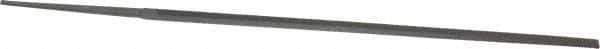 Grobet - 6" Standard Precision Swiss Pattern Narrow Pillar File - Double Cut, 13/64" Width Diam x 1/8" Thick, With Tang - Eagle Tool & Supply