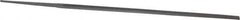 Grobet - 6" Standard Precision Swiss Pattern Narrow Pillar File - Double Cut, 13/64" Width Diam x 1/8" Thick, With Tang - Eagle Tool & Supply