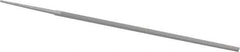 Grobet - 6" Standard Precision Swiss Pattern Narrow Pillar File - Double Cut, 13/64" Width Diam x 1/8" Thick, With Tang - Eagle Tool & Supply