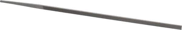 Grobet - 8" Standard Precision Swiss Pattern Narrow Pillar File - Double Cut, 9/32" Width Diam x 9/64" Thick, With Tang - Eagle Tool & Supply